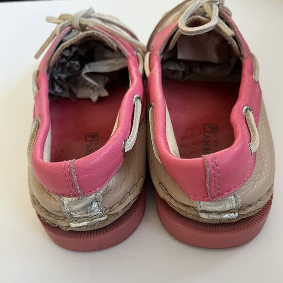 Women's Sperry Top-Sider Pink And Beige Boat Shoes Loafers Size 8.5M - Picture 4 of 8